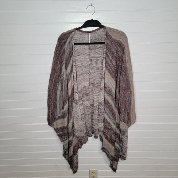 Free People Size Small Linen Oversized Relaxed Poncho Cardigan Sweater Lagenlook - Picture 1 of 7